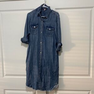 Reba Blue Denim Midi Dress